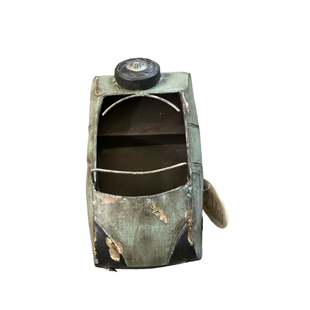 NWT- Cape craftsman distressed vintage faded blue Volkswagen Bug wine holder